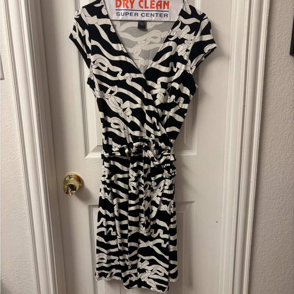Black and White Patterned Dress